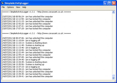SimpleActivityLogger 1.4.0 screenshot