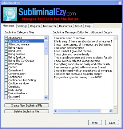 SubliminalEzy Light 10000.1 screenshot