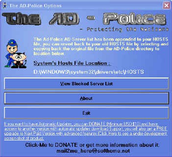 The Ad-Police 2.0 screenshot The Ad-Police 2.0 screenshot