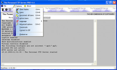 The Personal FTP Server 8.4f screenshot