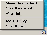Thunderbird-Tray 1.2 screenshot