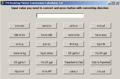 TM Desktop Metric Conversion Calculator 1.00 screenshot