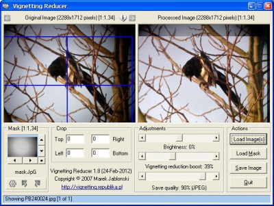 Vignetting Reducer 1.8 screenshot