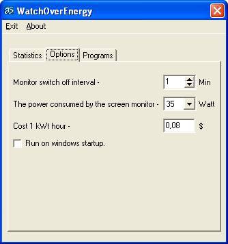 WatchOverEnergy 1.1 screenshot