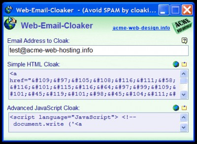 Web Email Cloaker 103.138a screenshot