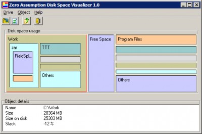 Zero Assumption Disk Space Visualizer 1.0 screenshot